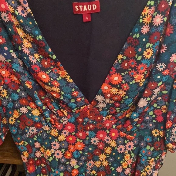 NWOT STAUD Mills Rainbow Flower Market mini dress - Picture 5 of 8